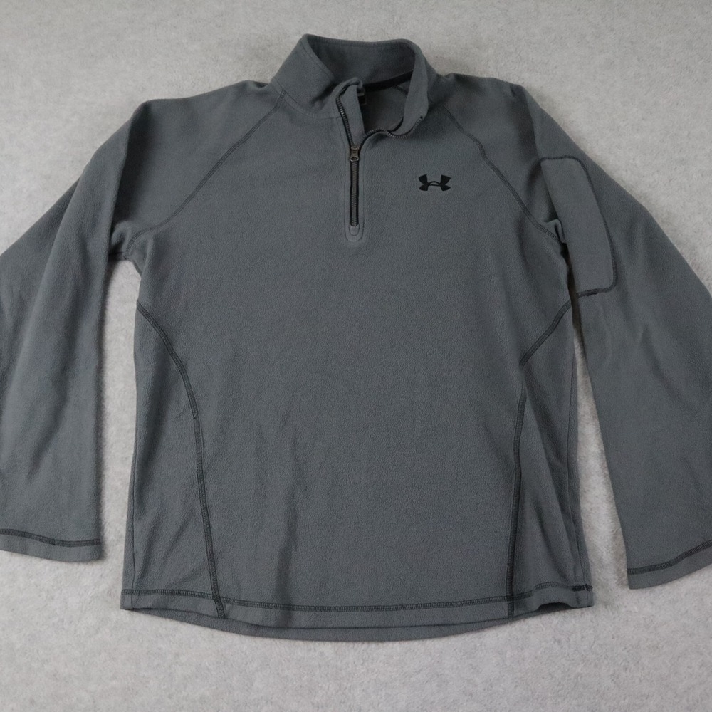 Under Armour 1/4 Zip Pullover Womens Medium Fleece Mock Neck Gray Long‎ Sleeve